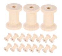 HIAKDOFT 20 Pcs Wooden Vintage Spools for DIY Handmade Thread Winding Smooth Surface Craft Bobbins for Sewing Kite Flying and Decorative Projects Natural Wood