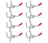 HIAKDOFT 20 Sets Supermarket Goods Pegboard Hooks with Red Protective Caps 3.2cm Hole Spacing Metal Display Rack Hooks for Cabinet and Mall Shelf Hanging Heavy Duty