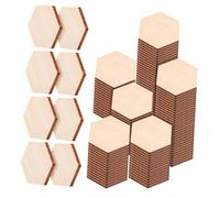 HIAKDOFT 200 Pcs Hexagon Wood Slices Wooden Pieces for Crafts DIY Painting Decorating Sturdy Beech Wood Discs for Birthday Christmas Decorations