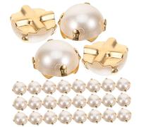 HIAKDOFT 200pcs Cross Claw Imitation Pearl Embellishments for DIY Clothing Decor Zinc Alloy Base Delicate Pearls for Crafting and Fashion Accessories