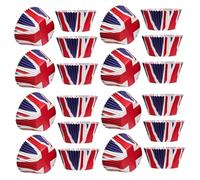 HIAKDOFT 200pcs Union Jack Paper Muffin Cases Disposable Cake Paper Liners for Baking and Dessert Cups, Union Flag Cupcake Baking Cups for Christmas and Party Use