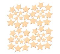 HIAKDOFT 200pcs Wooden Star Slices Unfinished Natural Wood Craft Shapes for Wedding DIY Mixed Mini Ornaments for Painting Scrapbooking Crafts and Festive Decorations