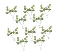 HIAKDOFT 20pcs Artificial Eucalyptus Leaves Branches Faux Greenery Stems for Wedding Bouquets Floral Wreaths Table Centerpieces Indoor Home Decoration Realistic Foliage