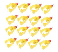 HIAKDOFT 20pcs Automatic Chicken Water Feeder Spring Clip Type Poultry Drinker for Ducks Geese Quail Durable Yellow Screw Style Random Color