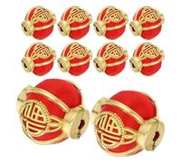 HIAKDOFT 20pcs Chinese Year Lanterns with Fu Character Red Pendant Decorations Gold Frame Hanging Ornaments for Spring Festival Tree Ceiling Table DIY Craft Supplies