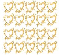 HIAKDOFT 20Pcs Heart-shaped Open Back Bezel Pendants Metal Frame Charms for Jewelry Making DIY Craft Supplies