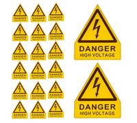 HIAKDOFT 20Pcs High Voltage Warning Labels Triangle Safety Signs Self-Adhesive Electrical Equipment Stickers 40X50Mm Yellow Black for Industrial Safety Compliance