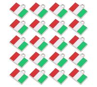 HIAKDOFT 20Pcs Italian Flag Metal Pendant Charms for DIY Crafts, Hanging Decorative Charms for Jewelry Making, Bracelets, Necklaces, Handbags Accessories