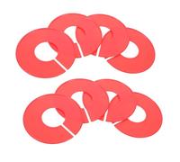 HIAKDOFT 20pcs Plastic Wardrobe Hanger Dividers for Clothes Sorting Reusable Red Circular Rings Lightweight Closet Separator for Standard Clothing Racks for Home and Retail Display