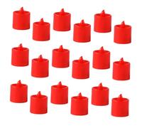 HIAKDOFT 20Pcs Red LED Tealight Candles Flameless Votive Lights Small Size Battery Operated Fake Candles for Birthday Wedding Buddhist Ceremony Decoration