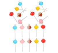 HIAKDOFT 20Pcs Resin Lollipop Charms Star Planet Pendants for Jewelry Making DIY Earrings Necklaces Bracelets Craft Supplies with Blue Pink Brown Red Yellow Colors