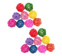 HIAKDOFT 20Pcs Small Animal Chewing Rattan Balls Hamster Teething Bunny Playthings Lightweight Parrot Cage Bite for Pet Entertainment and Exercise