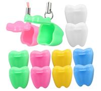 HIAKDOFT 20Pcs Tooth Holder Box Tooth Keepsake Organizer with Personal Info Record Mixed Color Styles for Boys Childhood Memory Preservation
