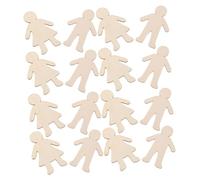 HIAKDOFT 20PCS Unfinished Wooden People Cutouts for DIY Crafts Blank Boy Girl Wood Shapes for Painting Motor Skill Development Family Bonding Art Projects Birthday