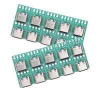 HIAKDOFT 20Pcs USB Type-c Female Connector Board DIY with Pcb Conversion Zinc Alloy Fast Stable Data Transmission for Cable Wire Transfer Plug and Play Design