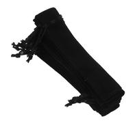 HIAKDOFT 20pcs Velvet Drawstring Pen Pouches Capacity Stationery Bags Soft Sturdy Velvet Sleeve Holders for Jewelry Storage Office School Travel Black