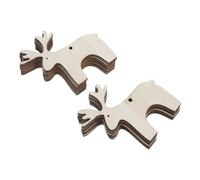 HIAKDOFT 20pcs Wooden Reindeer Christmas Ornaments Unfinished DIY Craft Cutouts Lightweight Hand Polished Smooth Surface Hanging Elk Pendants for Holiday Decorations and
