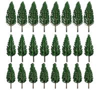 HIAKDOFT 24 Pcs Miniature Model Trees with Mixed Heights Realistic Landscape Scenery Ornaments for DIY Train Layouts Sand Table and Architectural Models Natural Color Craft Accessories