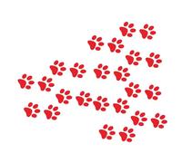 HIAKDOFT 24Pcs Cat Footprint Car Decal Carbon Fiber Vinyl Stickers Heat and Sunlight Resistant Car Decoration for Windows Bumpers Motorcycles Red
