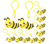 HIAKDOFT 24pcs Cute Bee Keychains Keyring Charms for Backpack Purse Hanging Decorations Party Favor Gift