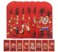 HIAKDOFT 24pcs Large Traditional Red Envelopes Money Packets with Chinese Dragon Designs for Lunar Year Festival Creative Red Pockets for Weddings Housewarming and Cash