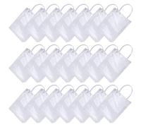 HIAKDOFT 24pcs Transparent PVC Bags with Handles Multi Functional Clear Plastic Tote Bags for Party Favors Shopping and Wrapping for Candies and Small Items