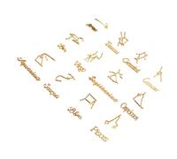 HIAKDOFT 24pcs Zodiac Constellation Word Message Charms DIY Jewelry Pendants Alloy Accessories for Crafting Hairpins Phone Cases Picture Frames