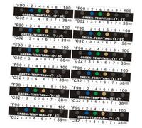 HIAKDOFT 25pcs Black Temperature Strips for Laboratory Beakers with Adhesive Design and Pet LCD Material, Accurate Temperature Measurement for Testing and Cups