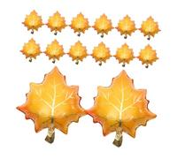 HIAKDOFT 25pcs Thanksgiving Balloons Maple Leaf Shaped Foil Balloons Orange Aluminum Film Decorative for Harvest Festival Autumn Party Decor