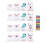 HIAKDOFT 28pcs Valentine Exchange Cards with Rainbow Mythical Horse Design and Colored Pencils, Classroom Valentines Day Party Favors