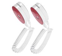 HIAKDOFT 2pcs Adhesive Remote Control Holders with Coiled Security Cable Anti-lost Tether for Tv Controllers Compact Wall Mount Design for Home Office Use Suitable for Seniors and Adults