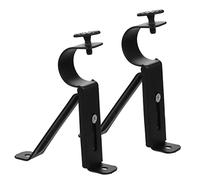 HIAKDOFT 2pcs Adjustable Iron Curtain Rod Brackets Heavy Duty Wall Mount Support Hangers for Window Drapery Poles and Towel Racks Rugged Design for Secure Installation Home Decor