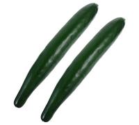 HIAKDOFT 2pcs Artificial Cucumber Decors Foam Weighted Fake Vegetable Models for Cabinet Display Restaurant Props Lifelike Kitchen Decoration Greenery Adornments