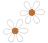 HIAKDOFT 2pcs Boho Daisy Wall Art Decor 25cm Woven Flower Macrame Pendant for Nursery Room Shelf Decoration Bedroom Floral Hanging Sign