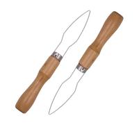 HIAKDOFT 2pcs Button Hook Tool with Wooden Handle for Seniors and Disability Dressing Aid Button Helper for Shirts and Coats Wedding Dress