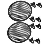 HIAKDOFT 2pcs Car Speaker Grill Metal Subwoofer Mesh Cover Cold-rolled Steel Protective Speaker Grille for Automotive Audio Systems