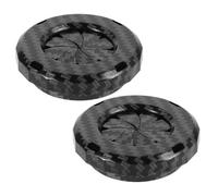 HIAKDOFT 2pcs Carbon Fiber Car Engine Start Button Covers Anti-scratch Push Button Start Protector with Glossy Wear-resistant Finish Ignition Switch Trim for Vehicles