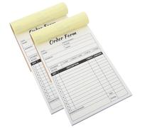 HIAKDOFT 2pcs Carbonless Invoice Receipt Book with Sturdy Cardboard Backing Duplicate Order Forms for Small Business Restaurant Office Use Portable Cash Book for Efficient Record Keeping