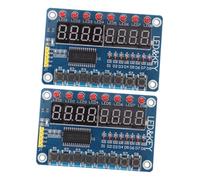 HIAKDOFT 2pcs Digit LED Digital Tube Display Module with Keys Microcontroller Interface Compatible with Avr for Digital Clocks Timers Scoreboards