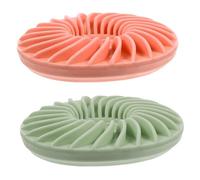 HIAKDOFT 2Pcs Dog Slow Feeder Bowl Tpr Material Anti-choke Slow Feeding Dish for Puppies and Dogs Balanced Digestion and Obesity Prevention Fun Green Pink Pet Feeding Bowls
