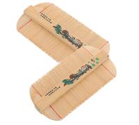 HIAKDOFT 2pcs Double-sided Dense Tooth Bamboo Comb for Home Use, Portable Anti-dandruff Hairdressing Tool Suitable for Children and Adults, Scalp Care and Lice Removal Random Style