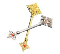 HIAKDOFT 2pcs Handheld Alloy Cross Ornament Religious Prayer Adornment for Home Office Study Room Decoration Artistic Delicate Design Suitable for Tabletop Display Random Color
