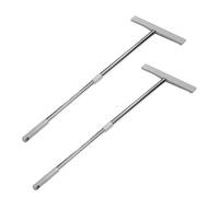 HIAKDOFT 2pcs Handheld Stainless Steel Telescopic Sign Poles with 5mm Square Clamp - Weatherproof Outdoor Metal Poster Holders for Sports Events, Parades, Election Campaigns, and Protests