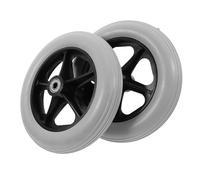 HIAKDOFT 2Pcs Heavy Duty Wheelchair Front Wheel Replacement Caster Solid Tyre for Wheelchair Walker Shopping Cart Easy to Install Wear Resistant Small Trolley Wheels Gray
