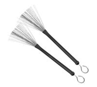 HIAKDOFT 2pcs Jazz Drum Brushes with Steel Wire and Metal Handles Stable Snare Drum Percussion Sticks for Drummers Beginners and Rock Bands Reliable Practice Accessory