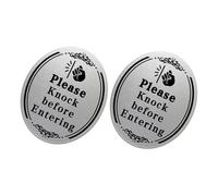 HIAKDOFT 2pcs Knock Before Entering Door Sign Stickers Bedroom Bathroom Door Reminder Labels Clear Self Adhesive Privacy Decals for Clean Surfaces Easy Application for Quiet Entry