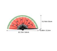 HIAKDOFT 2Pcs Large Folding Hand Fan Portable Japanese Style Watermelon Design Handheld Fans for Party Festival Dance Lightweight Craft