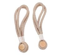 HIAKDOFT 2Pcs Magnetic Curtain Tiebacks Retro Style Strong Hold Curtain Rope Bands for Living Bedroom Kitchen Office No Drilling Material Easy Installation