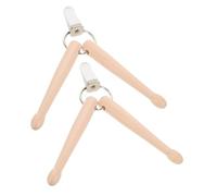 HIAKDOFT 2pcs Mini Wood Drumstick Keychain for Music Drummers Accessories Percussion Drum Sticks Key Holder for Keys for Practice and Performance