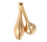 HIAKDOFT 2pcs Miniature Brass Vase Incense Stick Holder Dual Function Dollhouse Accessory for Living Room Table Decor Compact Vintage Ornamental Flower Vases